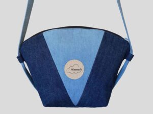 Denim tas met ronde bovenkant