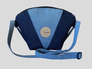 Denim tas met ronde bovenkant